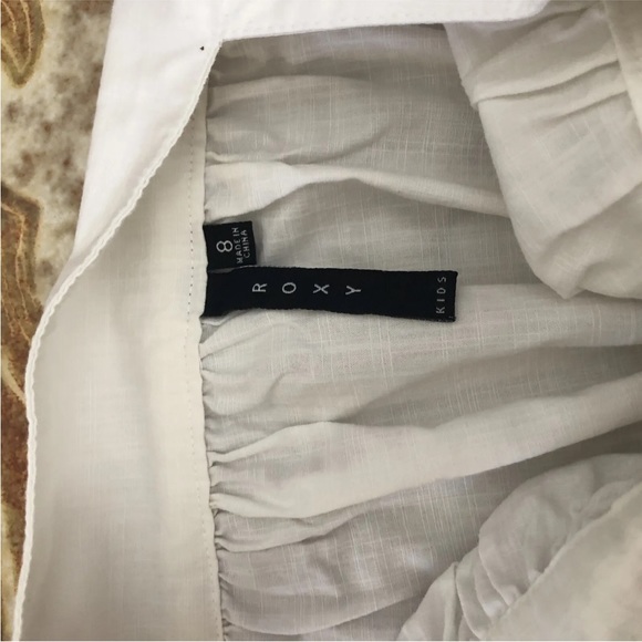 ROXY girls White Cotton dress size 8 Kids Embroidered Floral - Picture 4 of 7